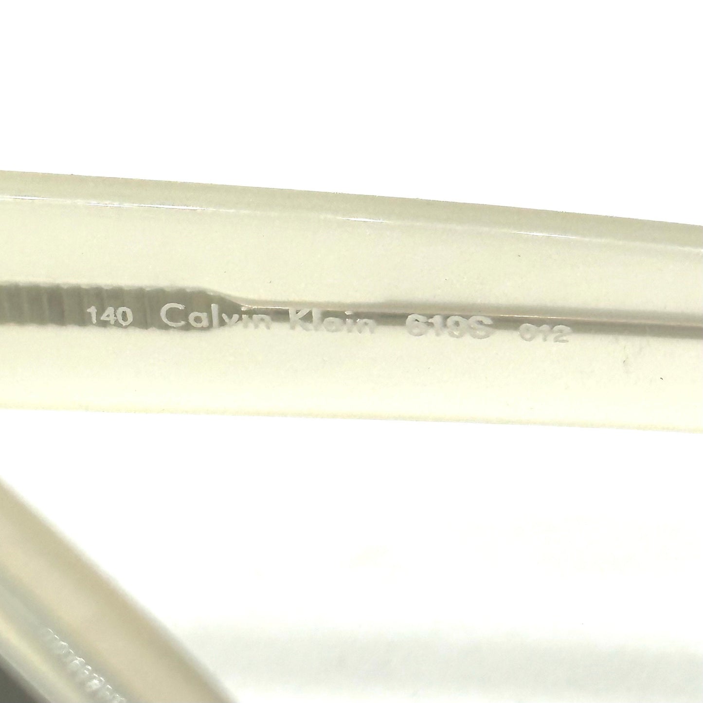 Calvin Klein 619S cool oval clear cello sunglasses made in Italy, 90s NoS
