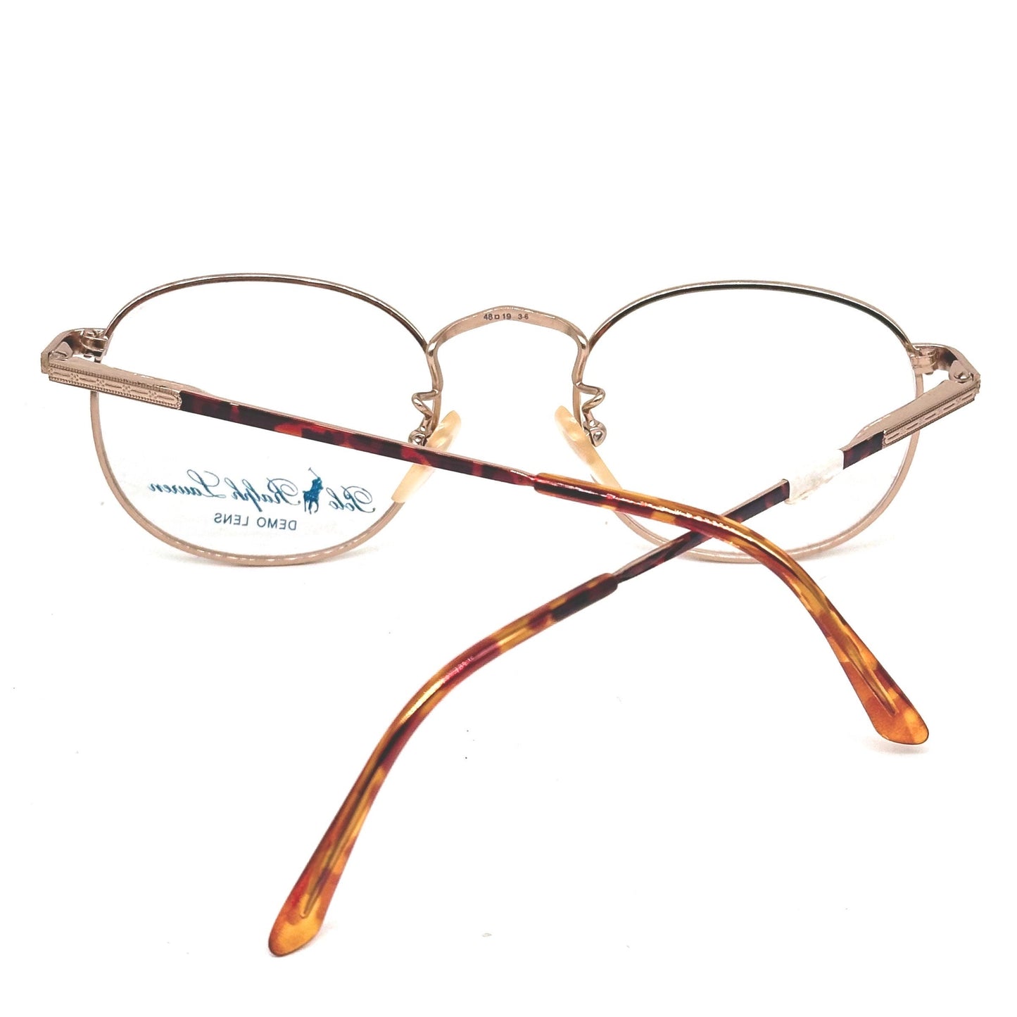 Ralph Lauren polo classic 33/N deco style Golden metal frames w tortoise details, NOS 80s
