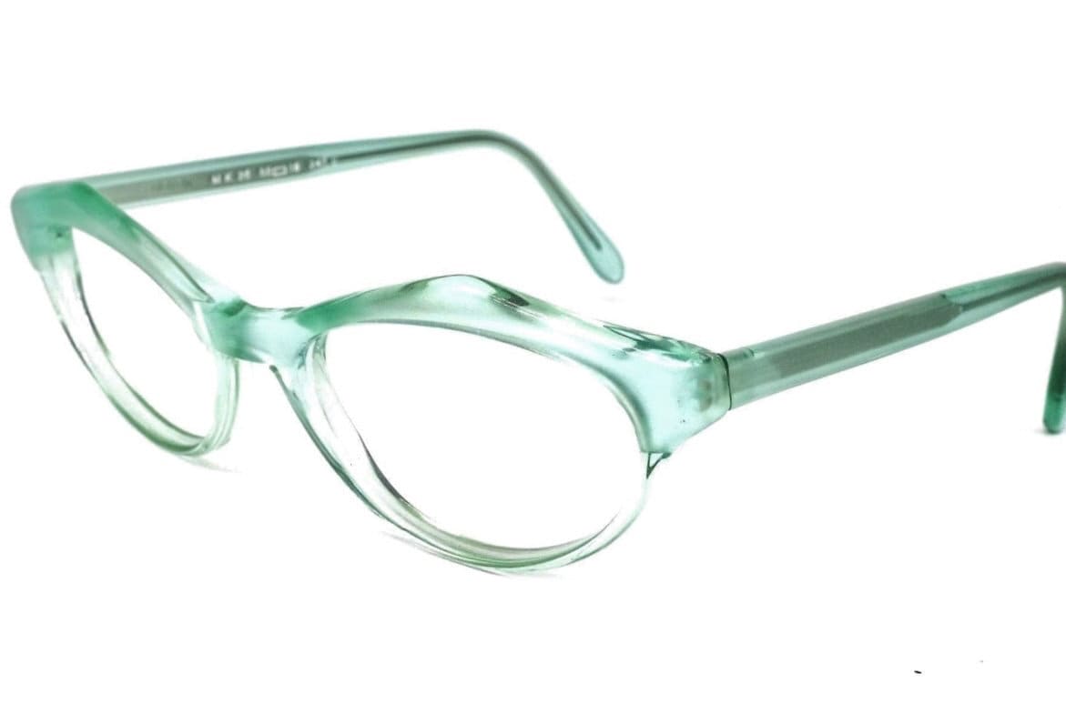 Michel Klein for Lempereur light cyan translucent Matt eyeglasses frames, NOS 1980s Made in France
