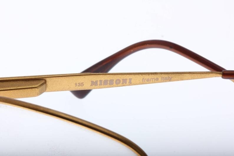 Missoni classy oval Matt gold frames with tortoise enameled details, 80s NOS Italy