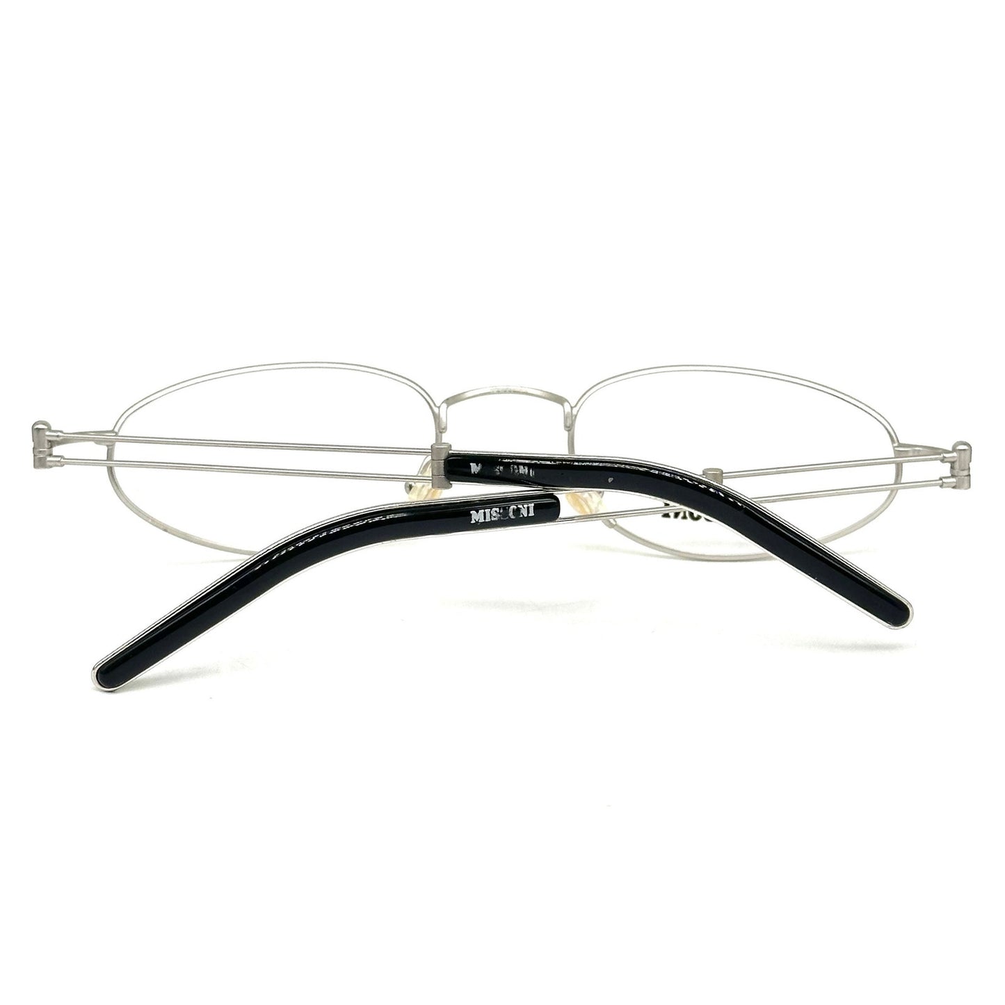 Missoni M445 silver eyeglasses sleek metal flat oval frames made in Italy 80sNOs