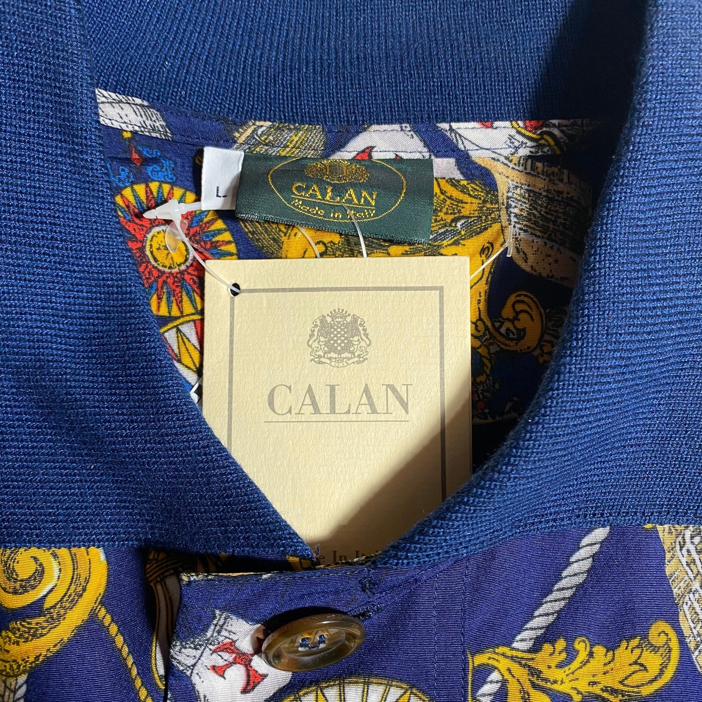 Calan baroque nautical allover Harrington style jacket made in Italy, NOS 90s with tags