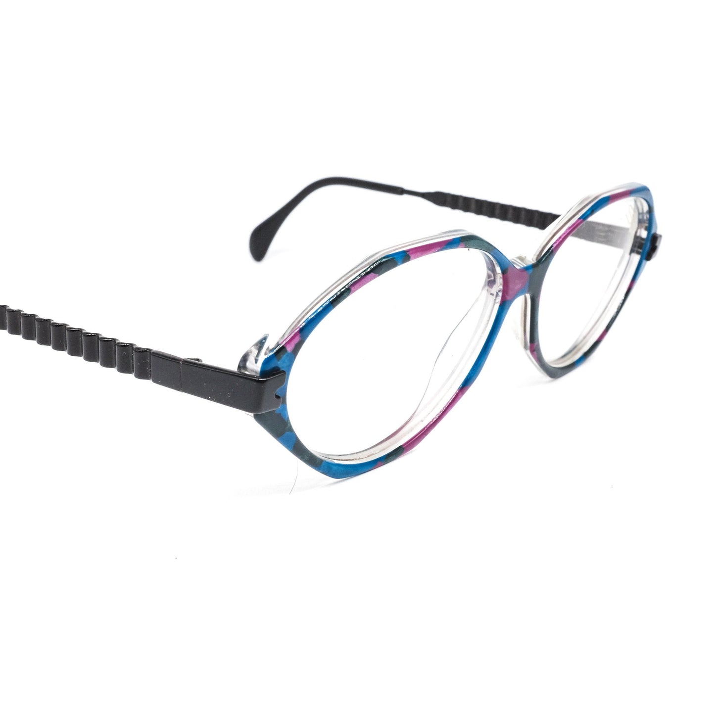 Silhouette 1328 cool flattened polygon eyeglasses frames in a colorful cello, 1990s NOS Austria