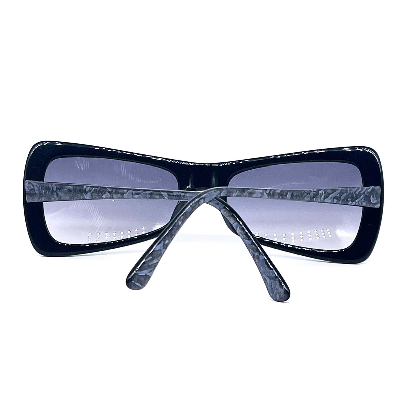 Vanzina grey butterfly sunglasses, mineral stone effect celluloid frame hand made Italy, NOS 80s