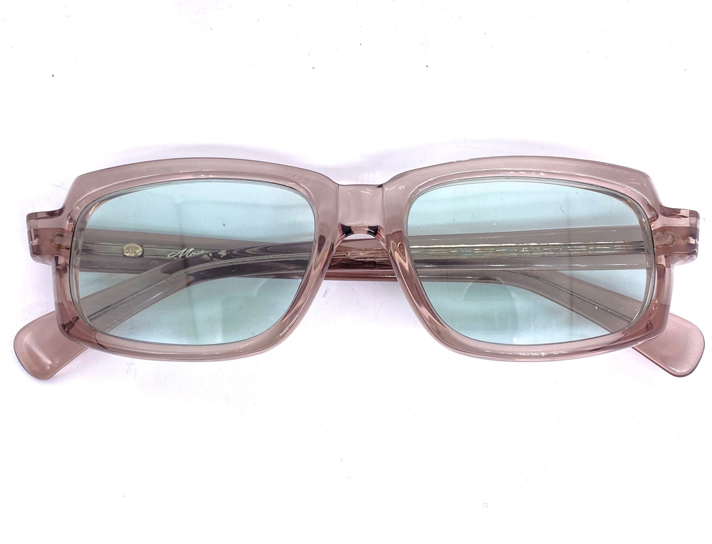 Serge Kirchhofer mod.14 luxury thick squared grey translucent sunglasses 1970s NOS