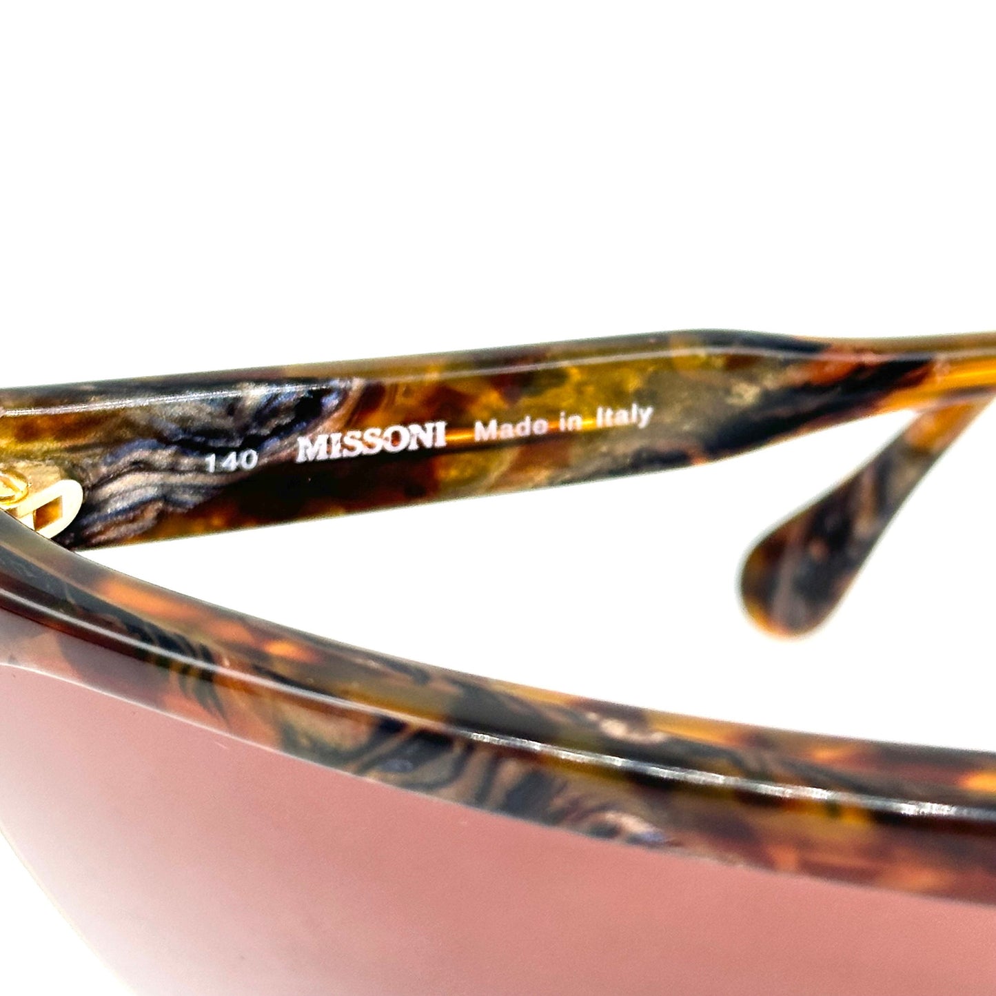 Missoni M171/S tortoise mask/ shield sunglasses w flat top browline, NOS 90s mint