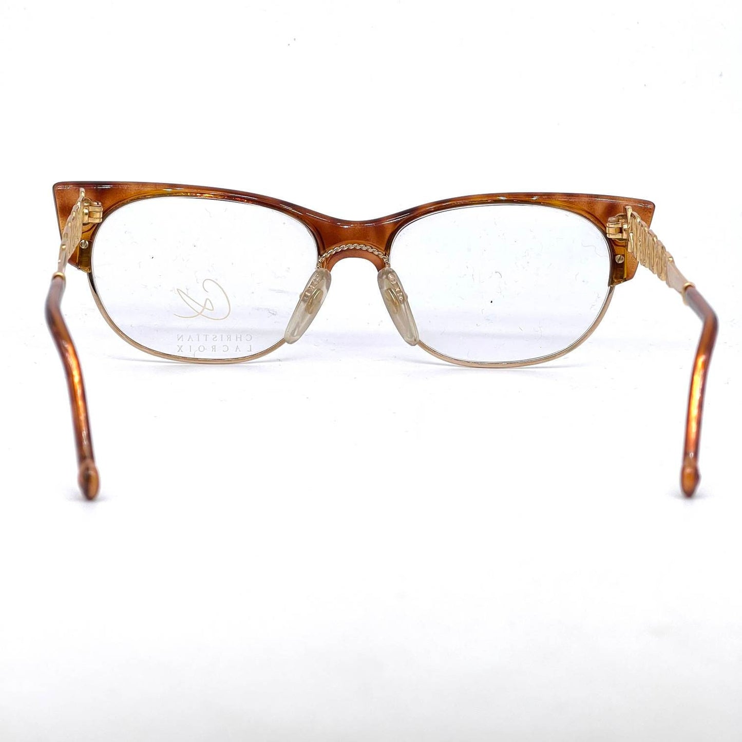 Christian Lacroix 7303 square clubmaster style eyeglasses in 2 colorways, NOS 80s
