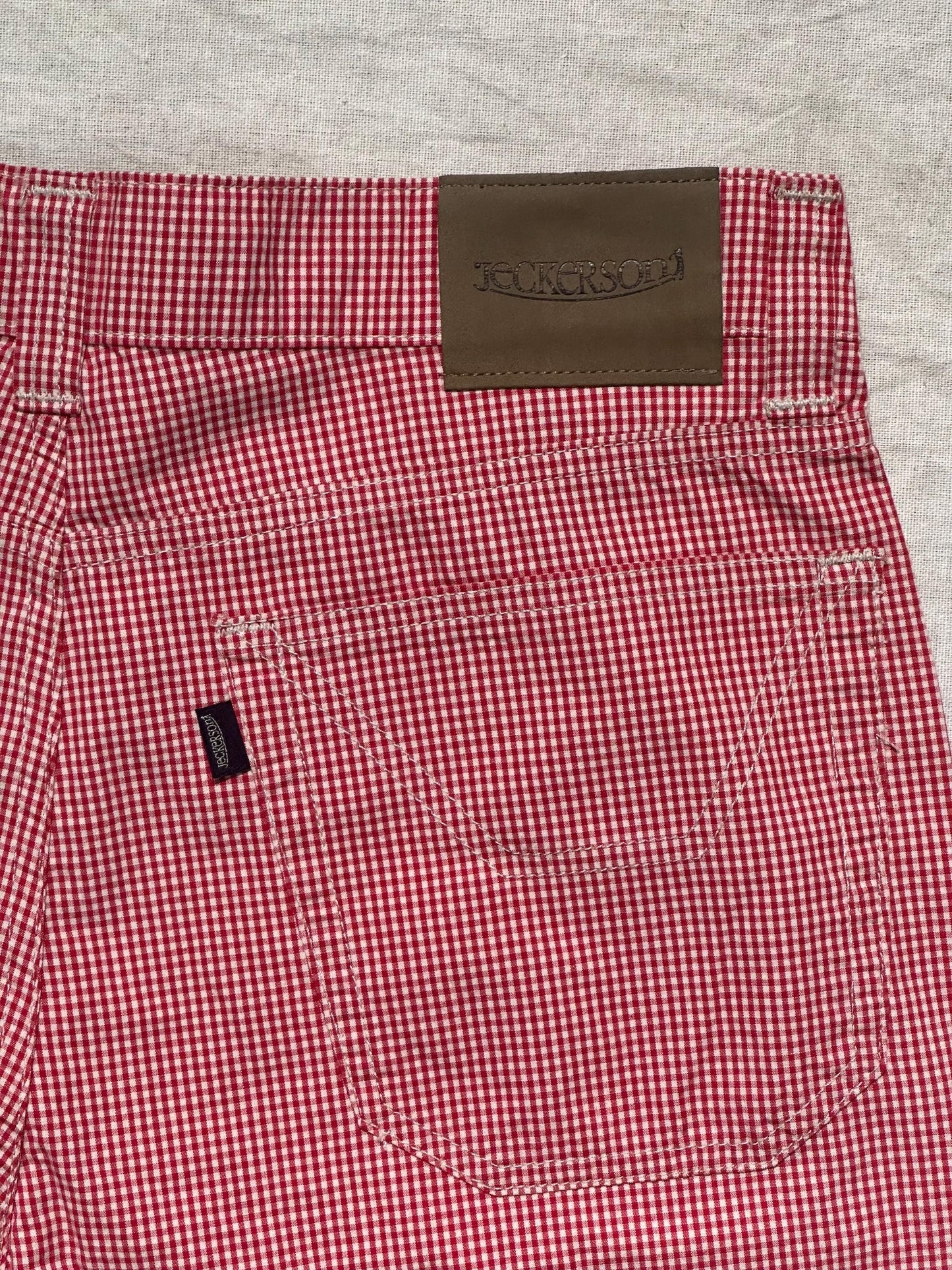 Jackerson checkered chinos white and red light cotton pant BNWT Y2k