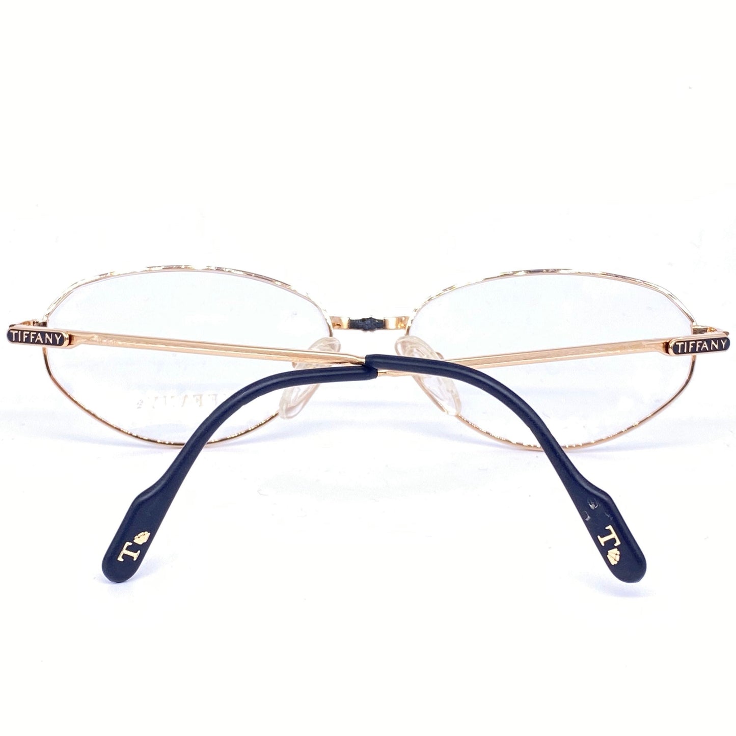 Tiffany T43 oval 23k gold eyeglasses frames made in Italy, 1980s NOS