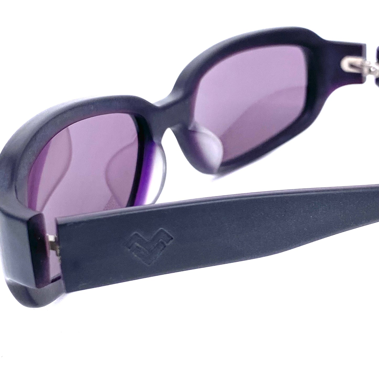 Mario Valentino MVS515 rectangular wrap shades in multilayered acetate, 3 colors NOS 90s