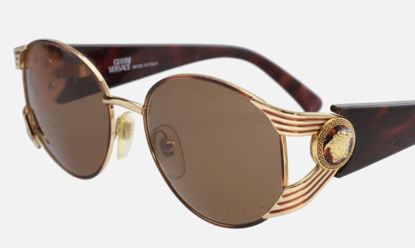 Gianni Versace S64 90s biggie medusa tort gold Sunglasses oversized great condition