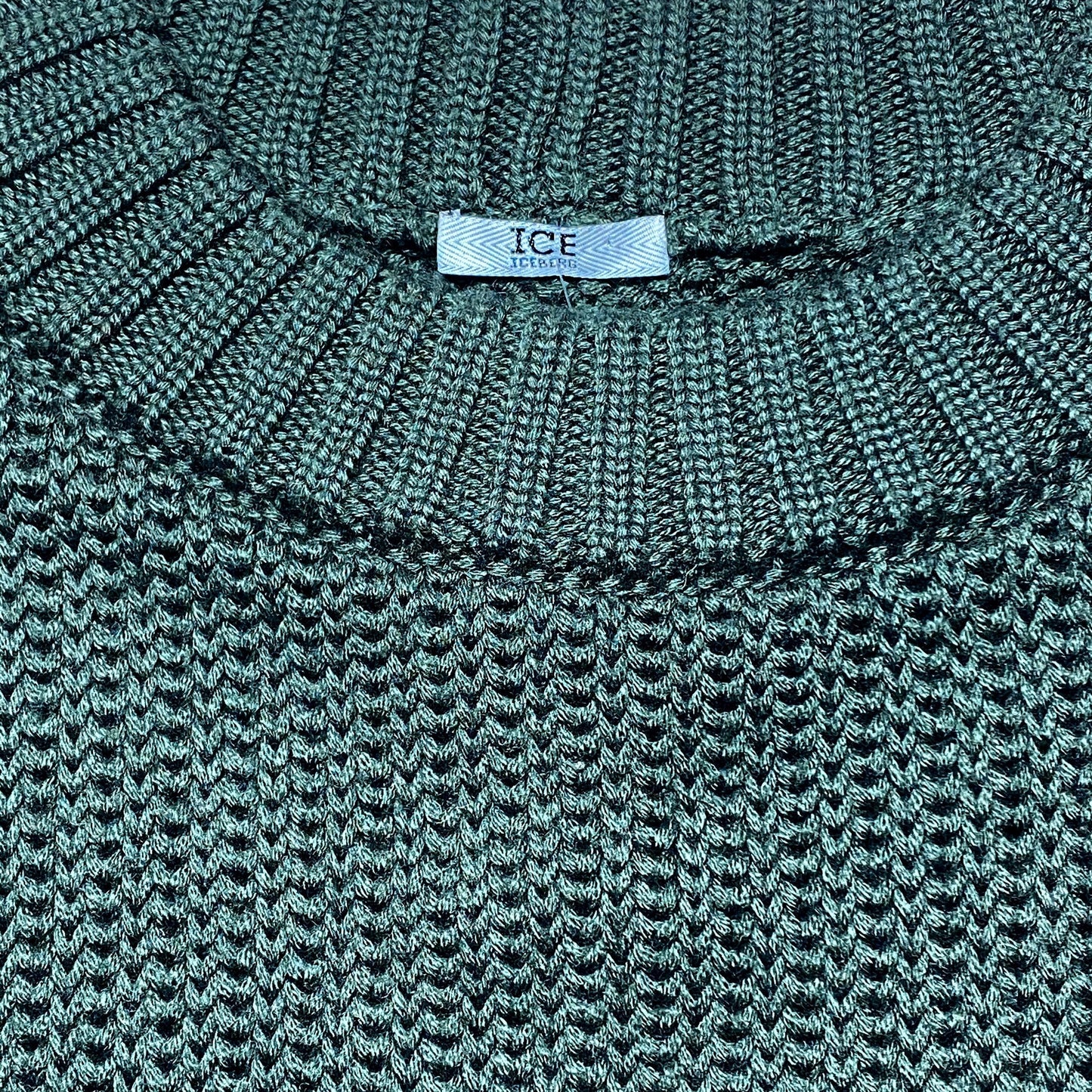 Abito maglione militare a trecce Iceberg con tasche, made in Italy anni '90, nuovo