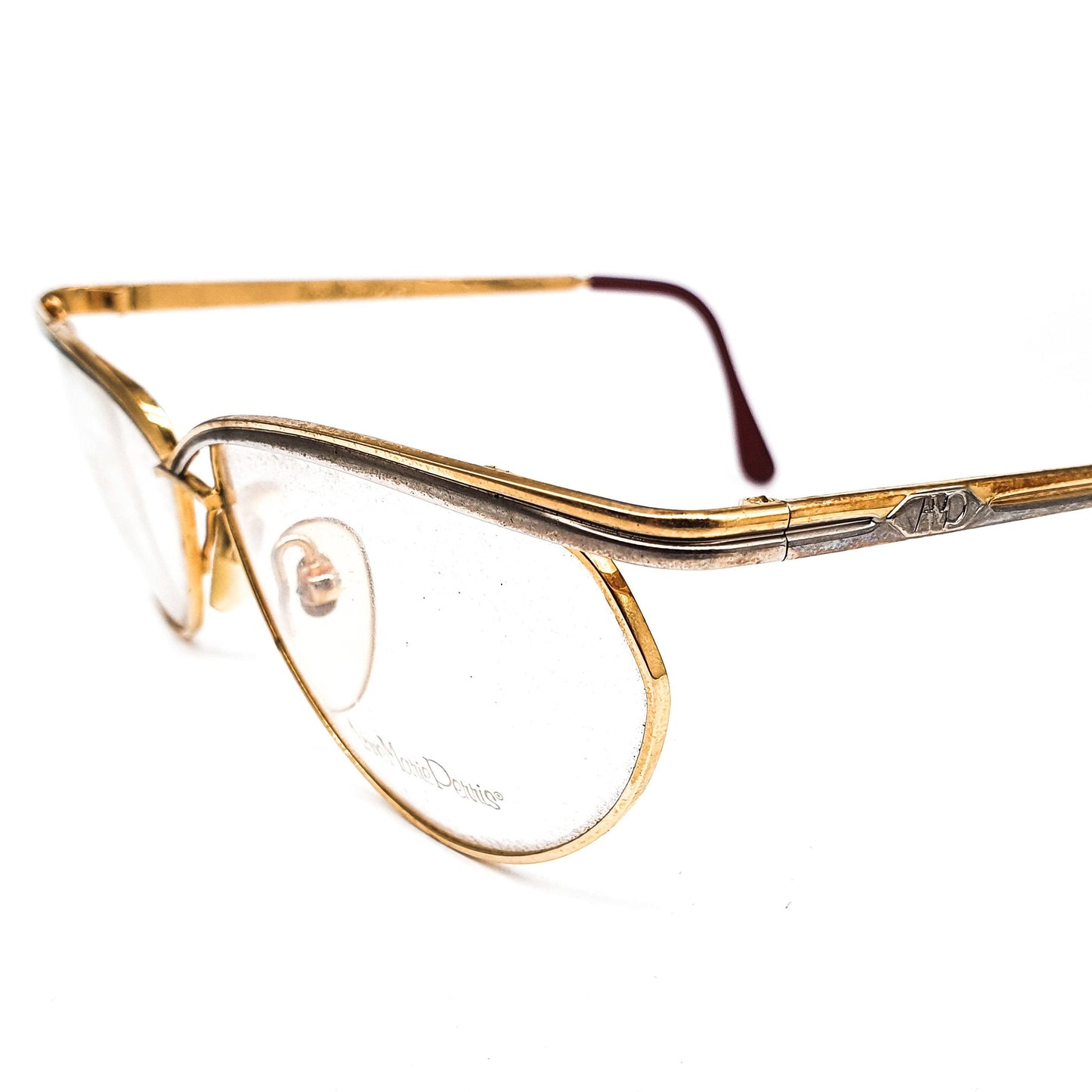 Anne Marie Perris AM30 vintage luxurious frames for eyeglasses cateye gold plated gold 23k, nos 80s Italy