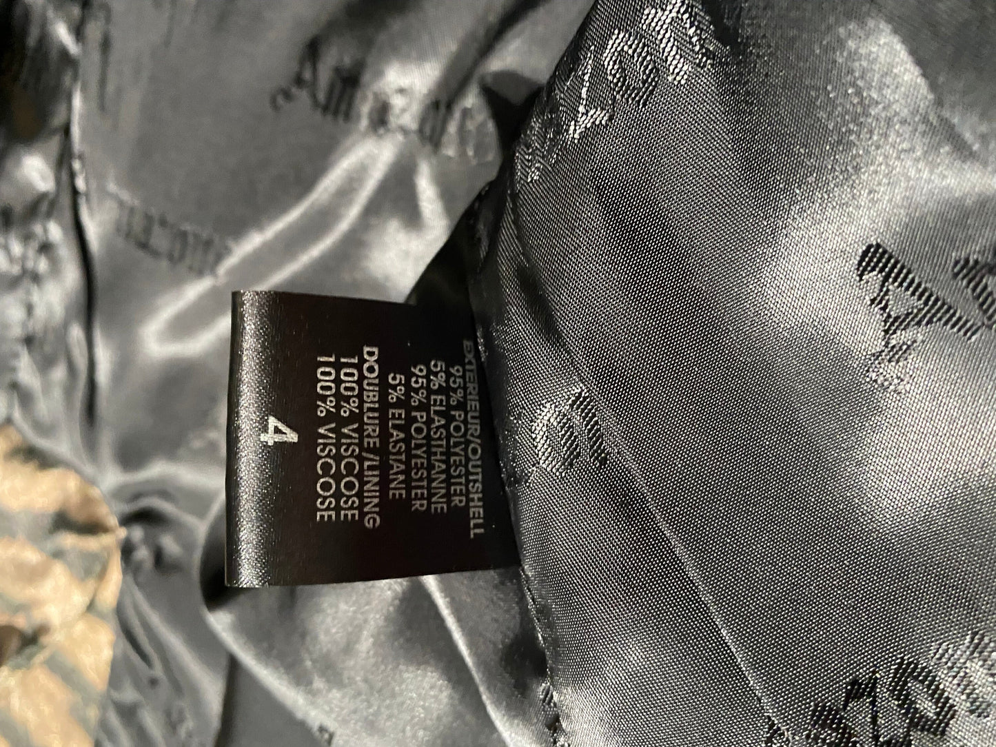 Amazone Couture coolest animalier satin dbl breast trenchcoat made in France, 2 sizes available, Mint