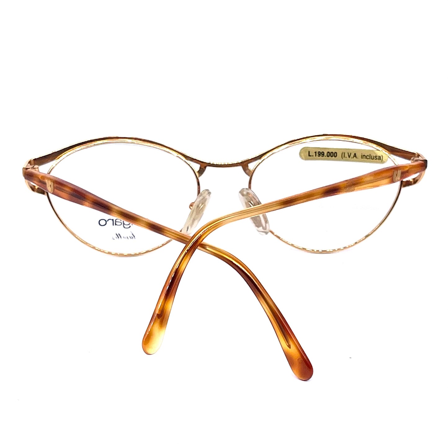 Persol Ungaro U576 golden cateye glasses w tortoise temples, hand made in Italy 80s NOS