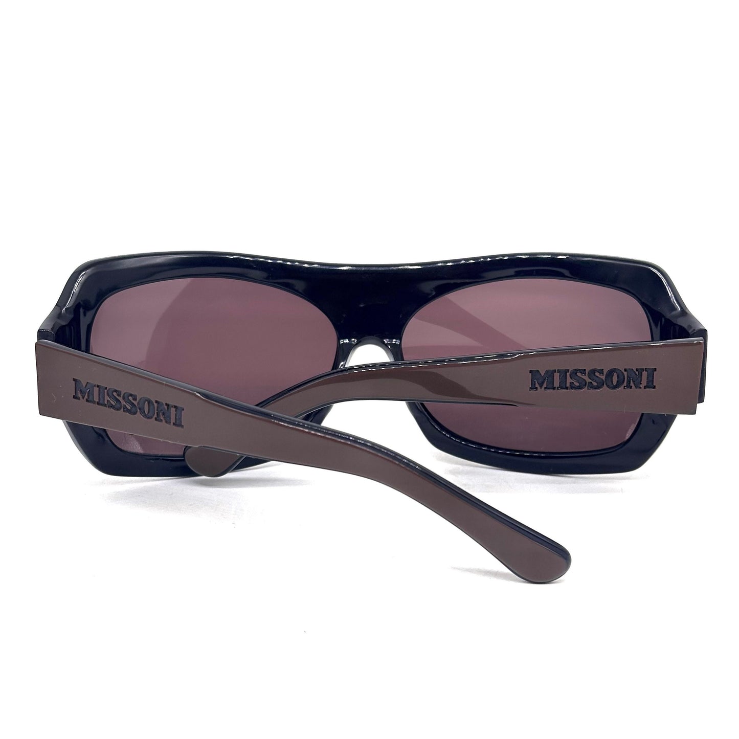 Missoni MI50304 brown and black oversized bug eye sunglasses hand made in Italy, 90s NoS