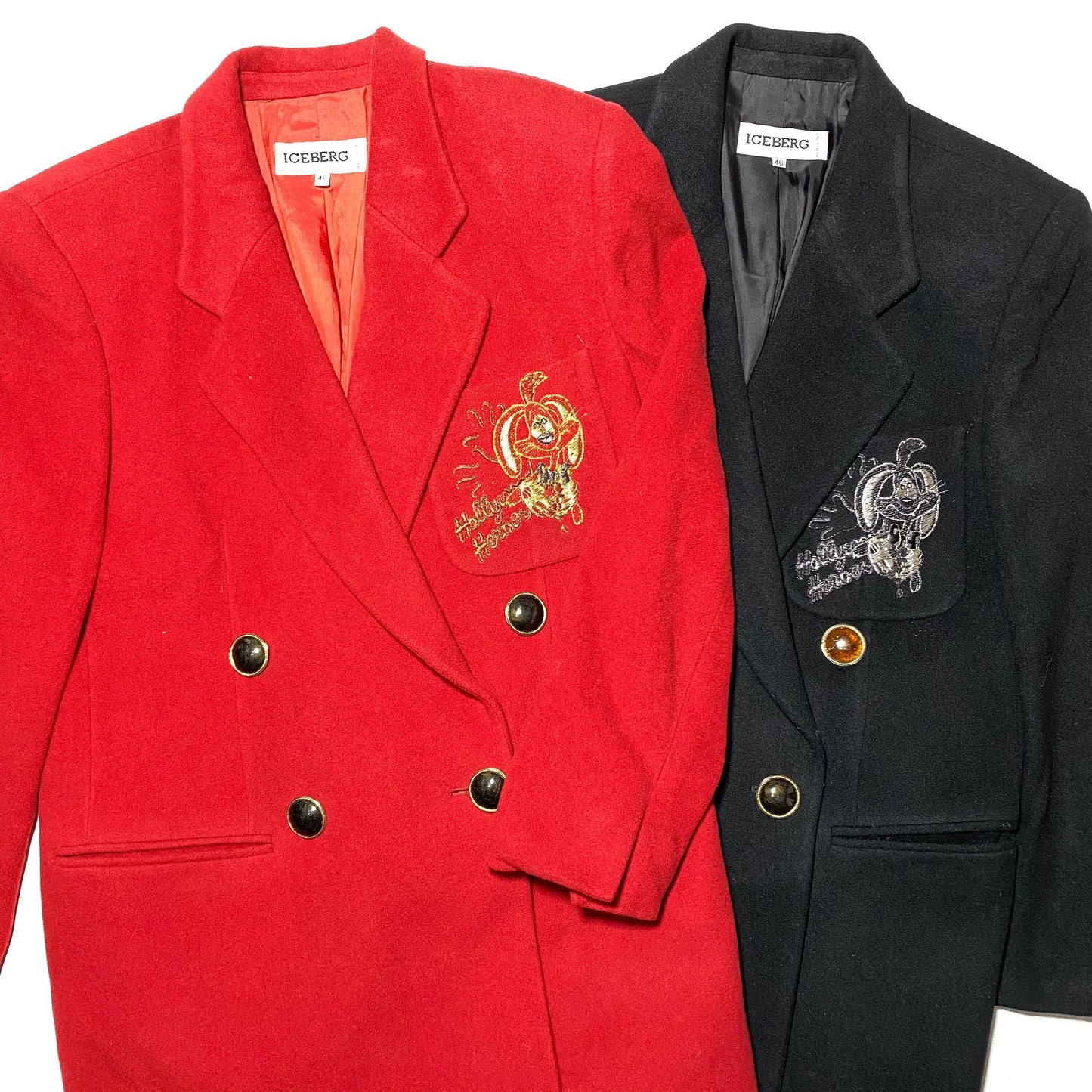 Iceberg collectible black Roger Rabbit Hollywood Stars cashmere blazer, sz 40, mint condition