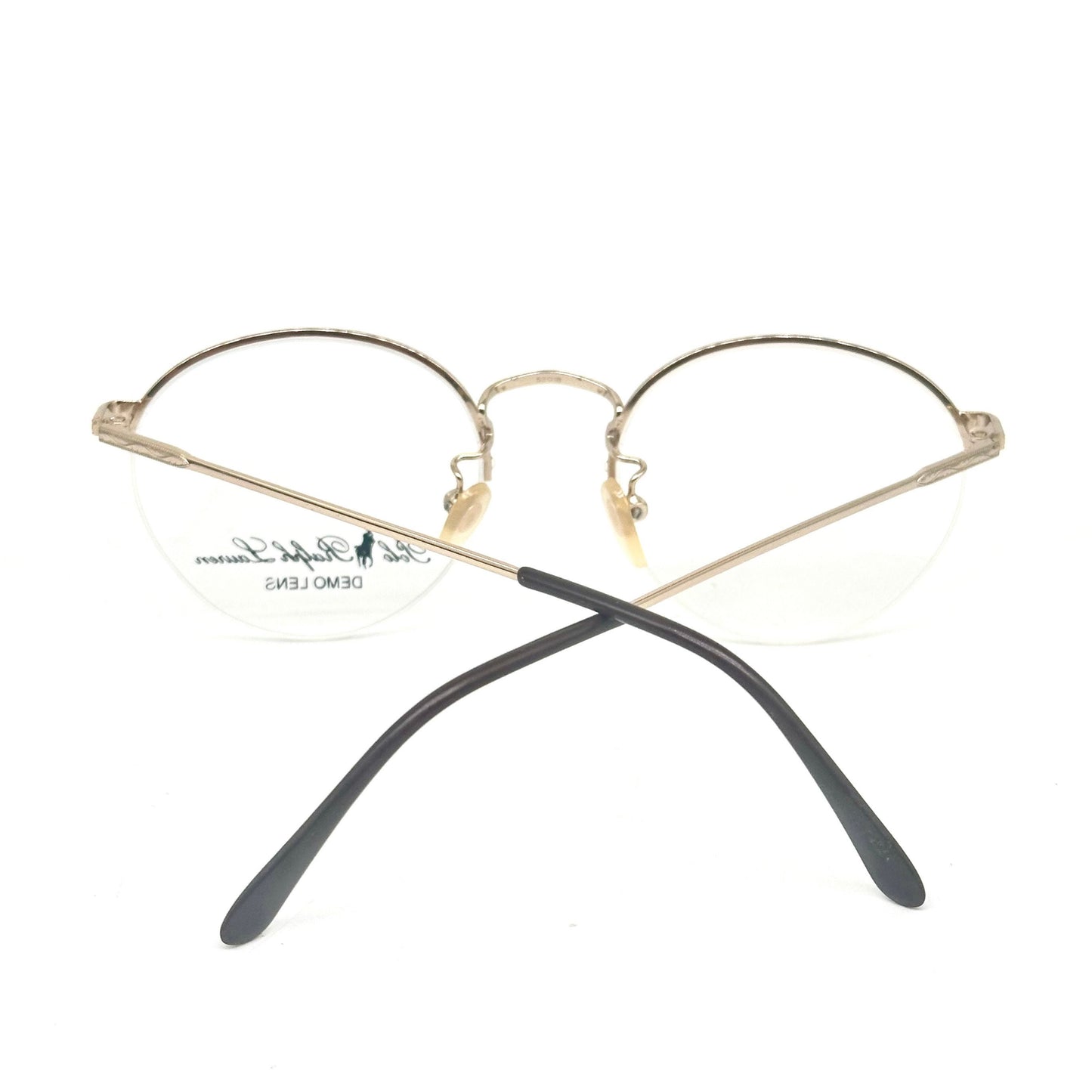 Ralph Lauren Polo Classic XX old school pantos eyeglasses frames w half rimmed mount, NOS 80s Italy