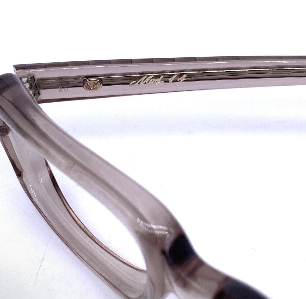 Serge Kirchhofer mod.14 luxury thick squared grey translucent sunglasses 1970s NOS