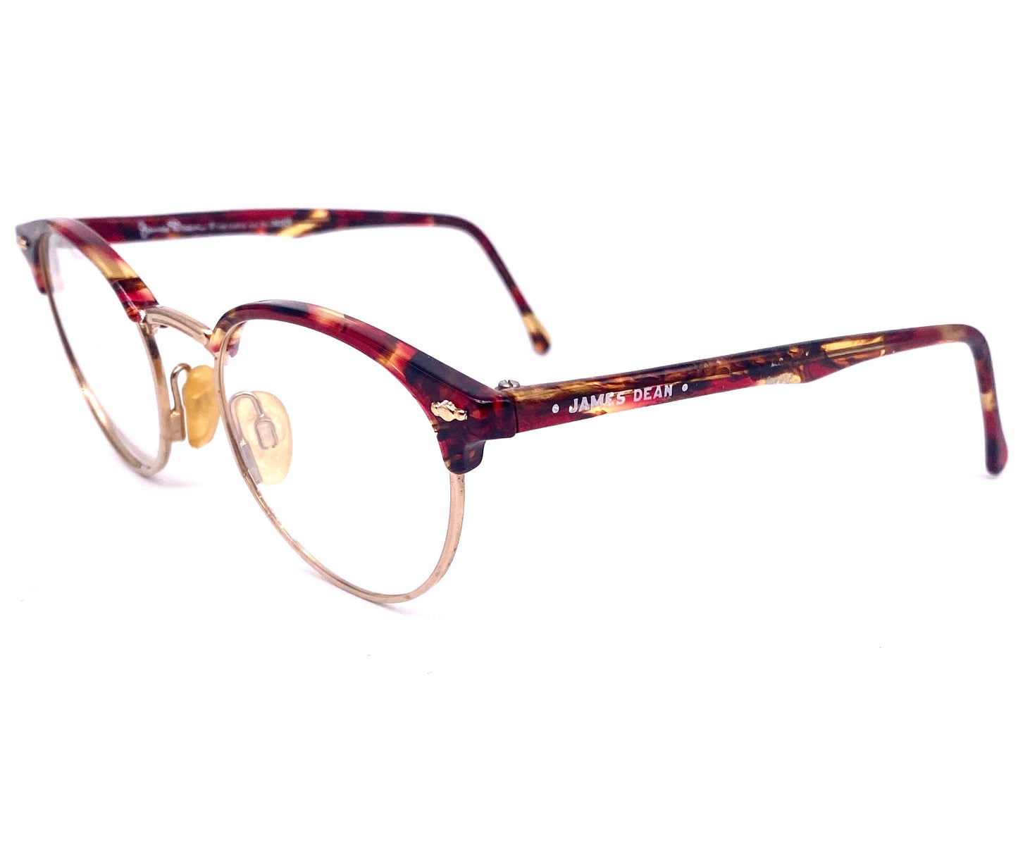 James Dean tortoise/gold panto clubmaster eyeglasses frames made in Spain by Indo, NoS