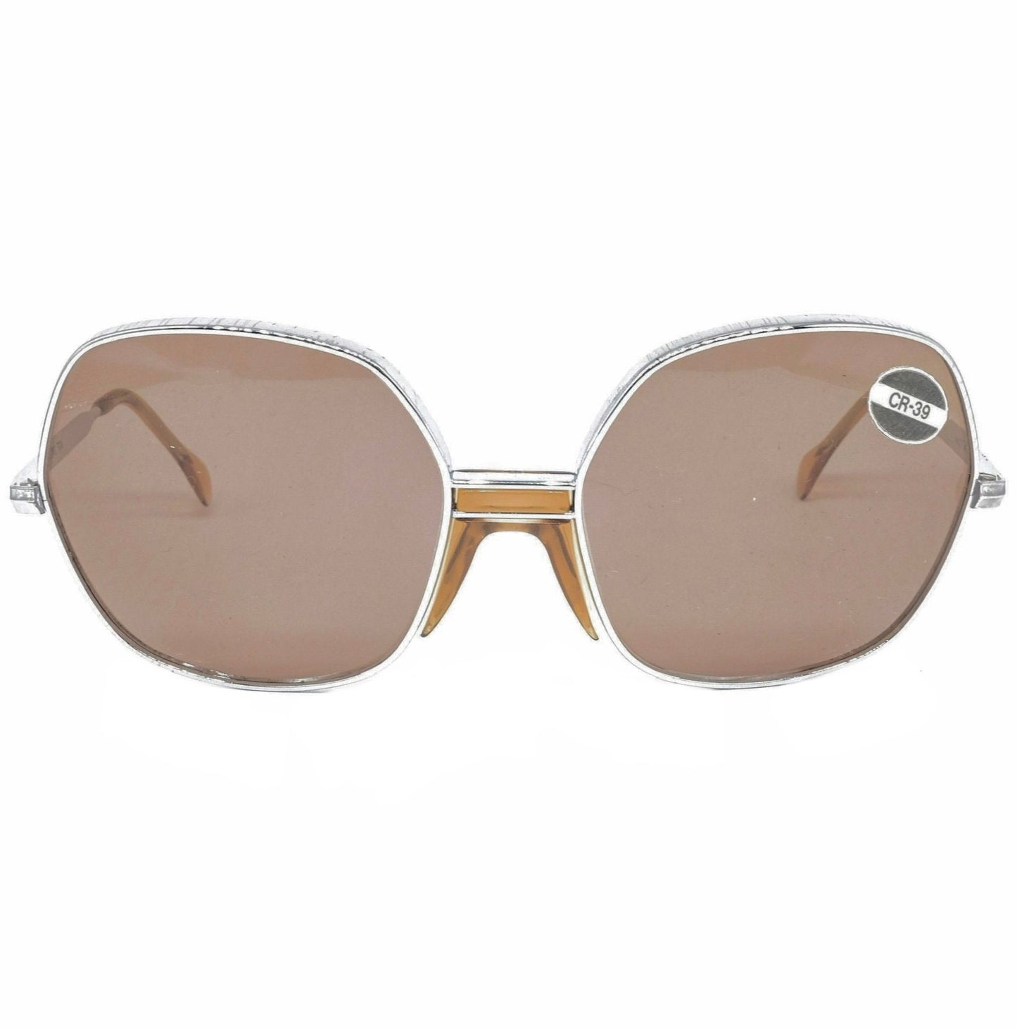 Viennaline 538 square oversized silver metal sunglasses, funky style with brown or grey lenses, 1970s NOS Austria