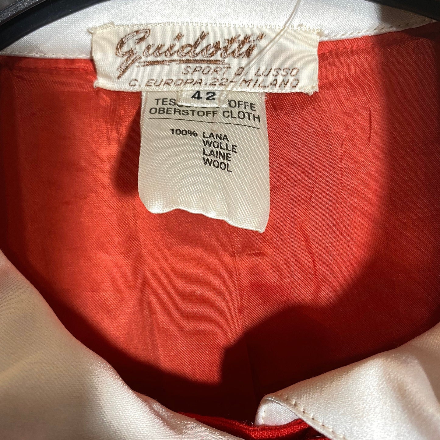 Guidotti luxury sportswear 1970s red shirt dress, school dress, wonderful light and fresh cotton, NOS