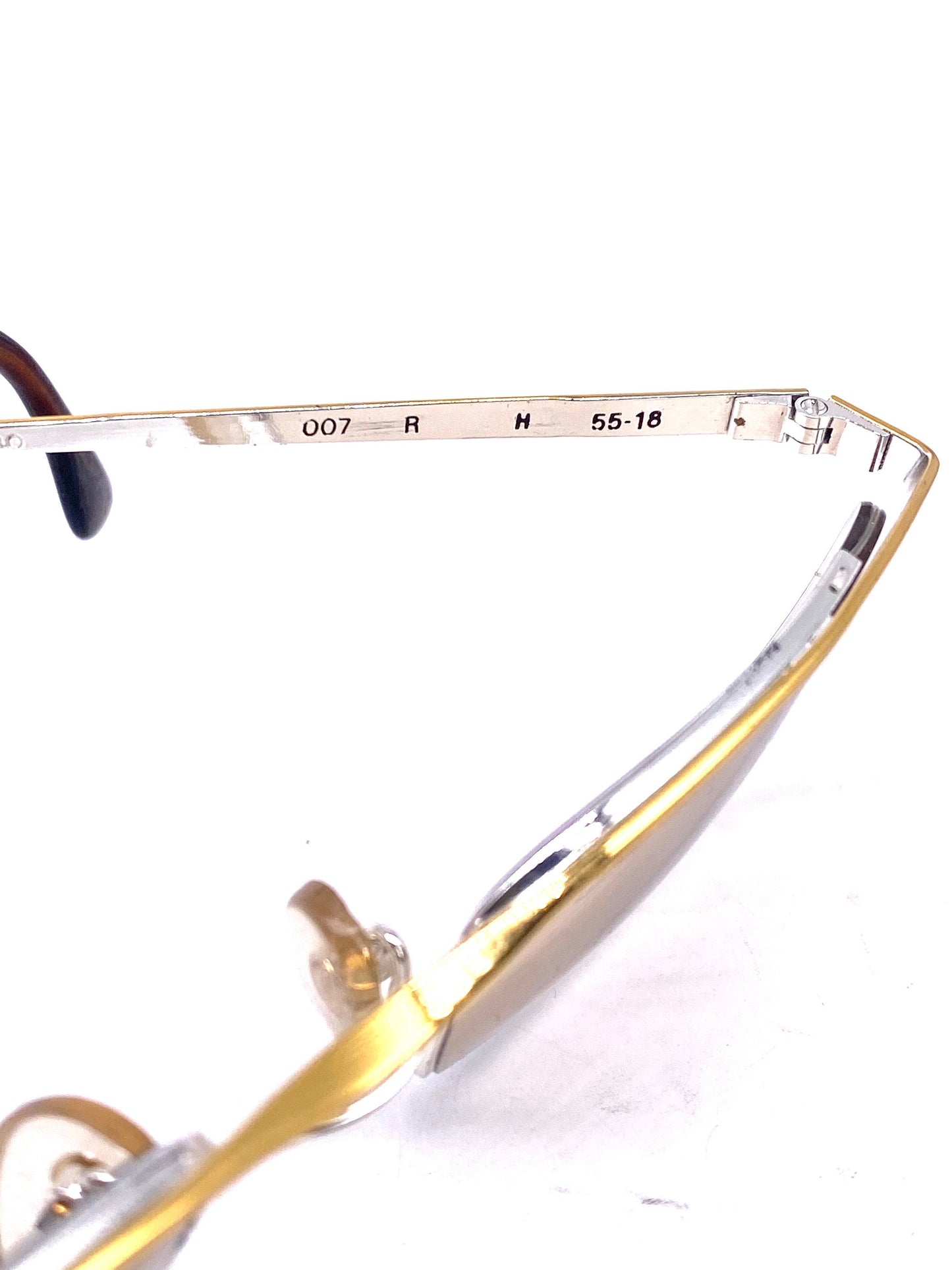 Ben Millot 007 square half rimmed metal eyeglasses frames in matte black or gold, NOS 80s France