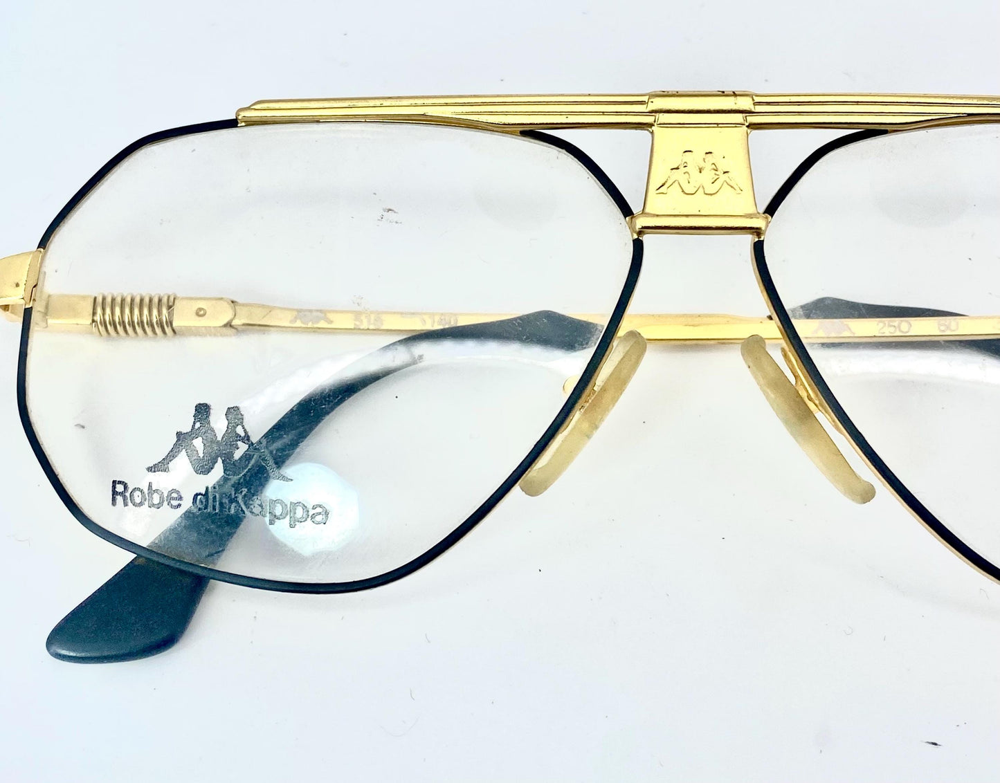 Robe di Kappa 515 Übercool modernist golden metal aviator w active spring temples 80s NOS