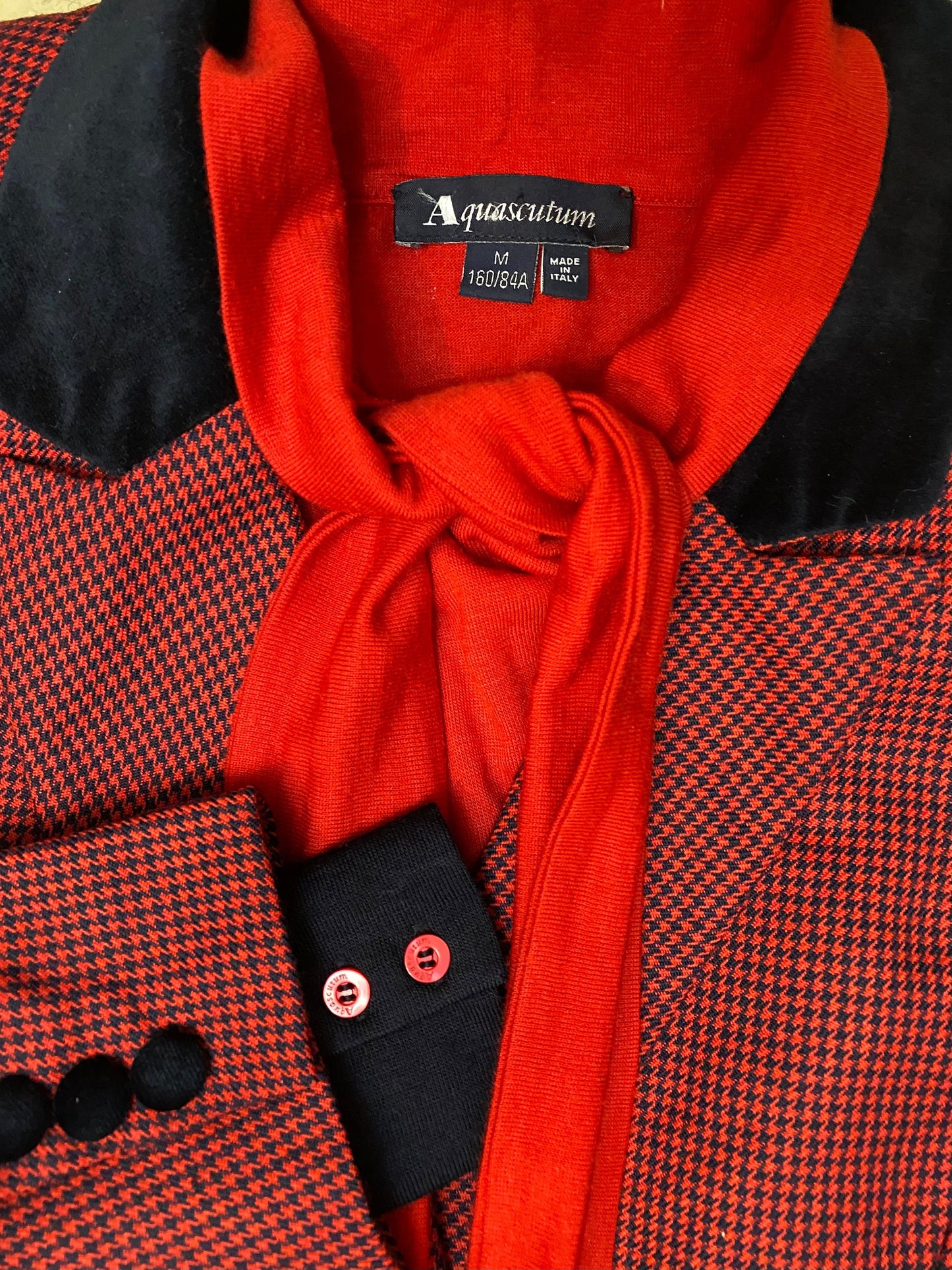 Aquascutum of London light wool cloth blouse with wrap collar, great piece