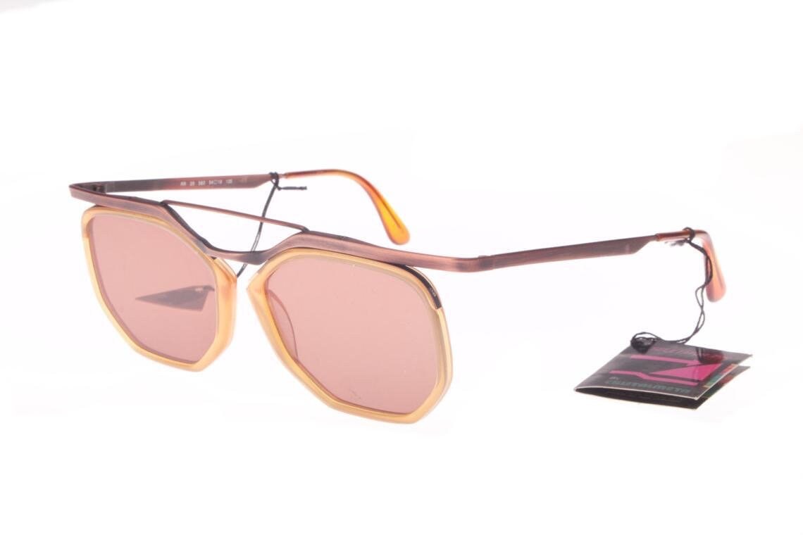 Aprilia unique designer sunglasses, tortoise rims and metal structure, hand made in Italy 80s NOS