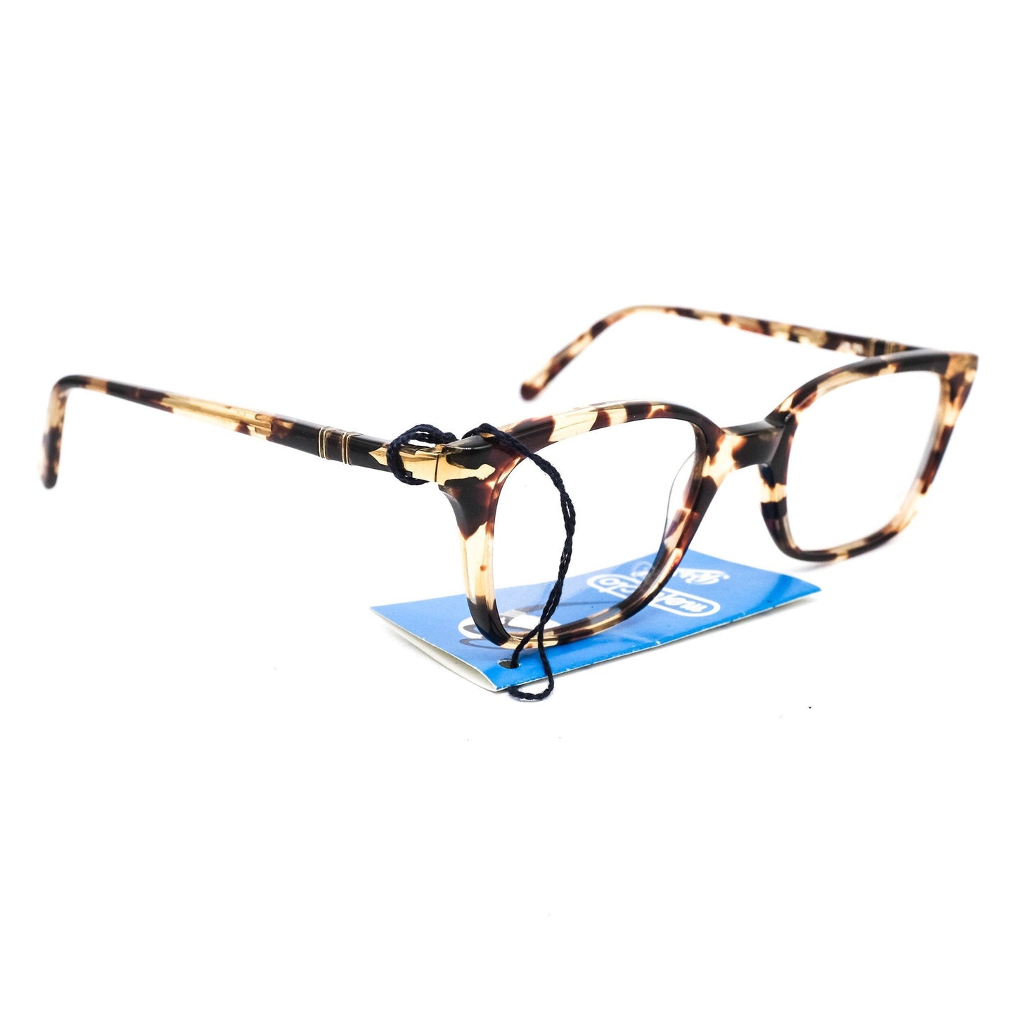 Persol Ratti classy Demi amber square geek eyeglasses frames, NOS 80s Italy