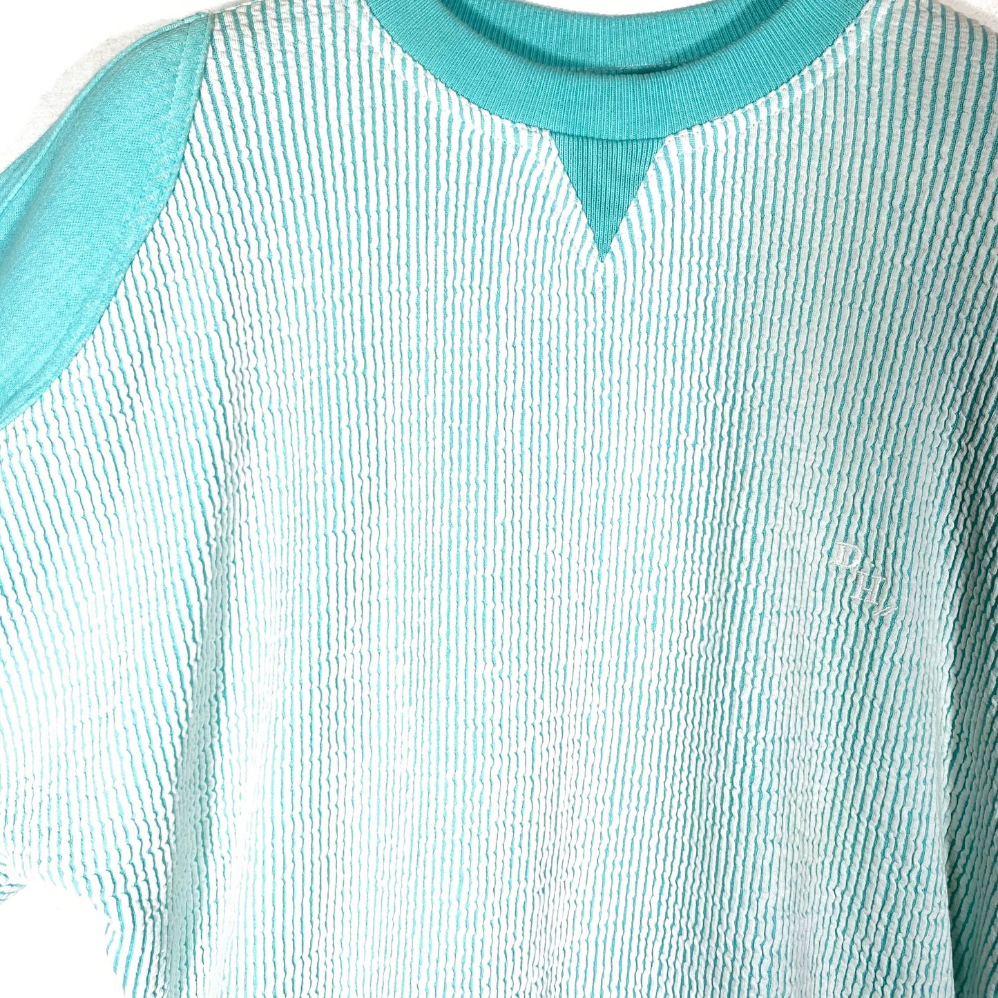 Daniel Hechter 80s tennis sweatshirt, seagreen/ white ribs new with tags