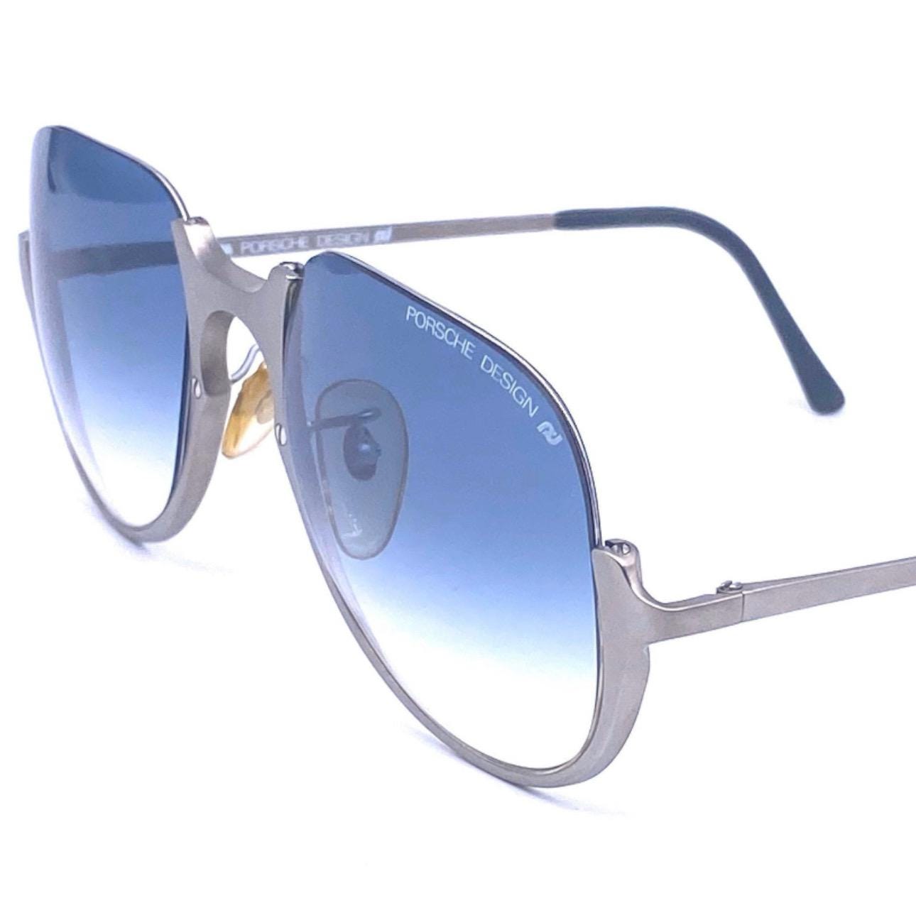 Carrera Porsche Design 5650 titanium sunglasses w halfrim structure, NOS 90s full set w case