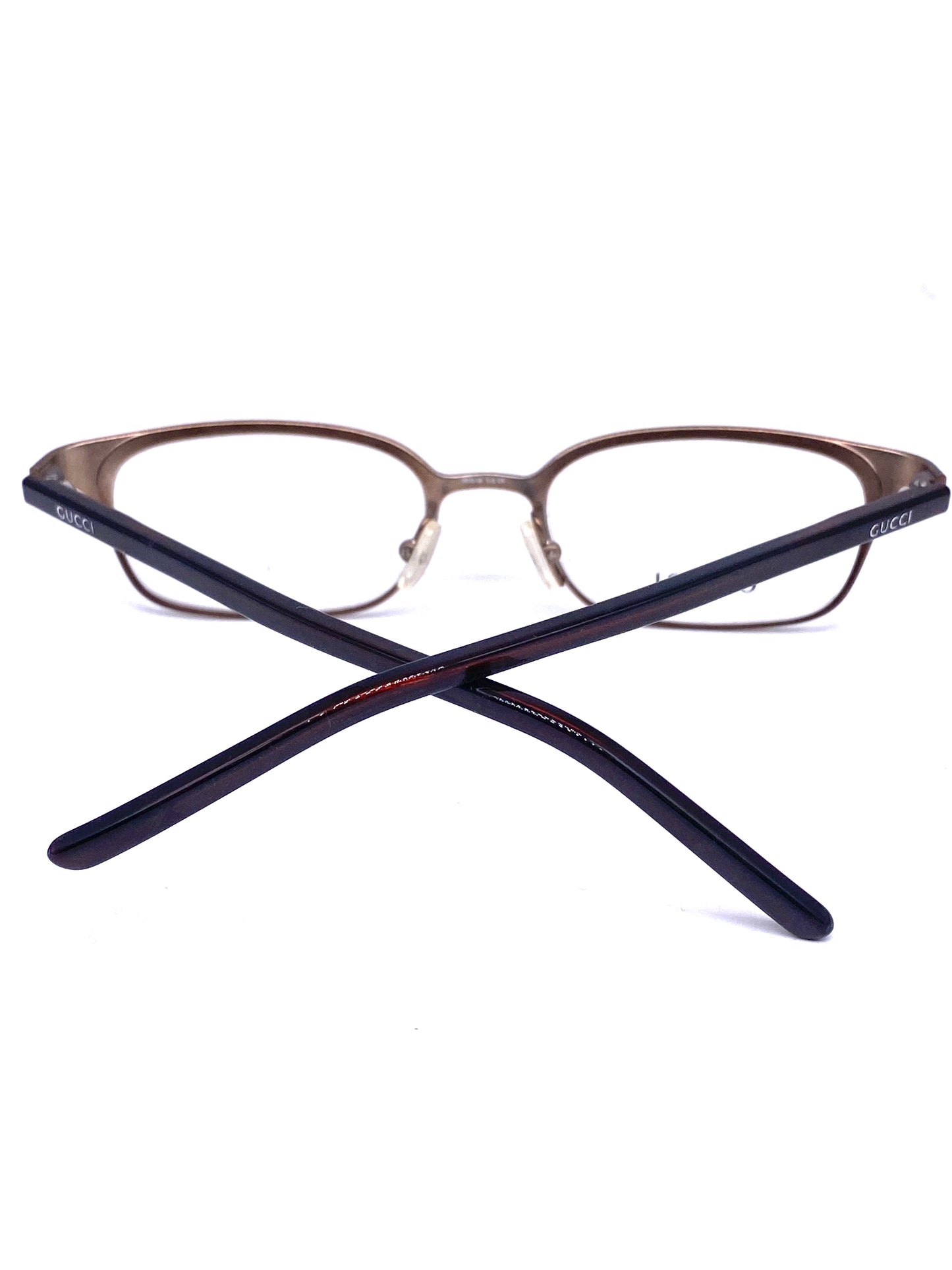 Gucci GG1647 rectangular satin copper frames, 1990s NOS Italy