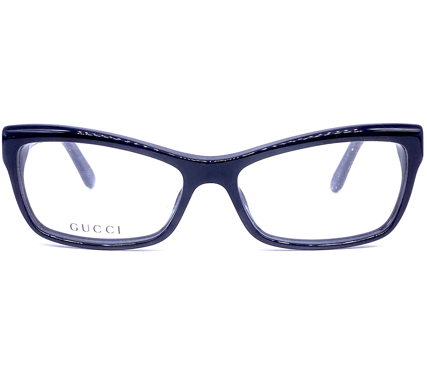 Gucci GG3542 black cateye ladies eyeglasses signature detailed temples, NOS Y2K