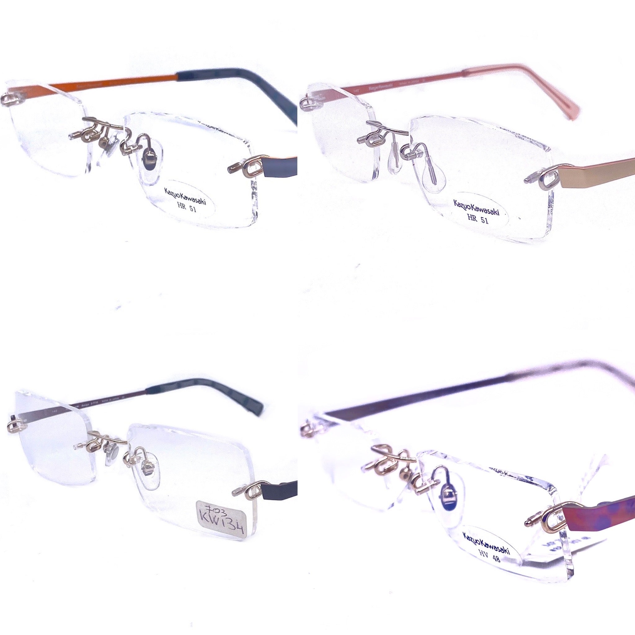 Kazuo Kawasaki Mp703 - Masunaga B-titanium Rimless Frames Handmade In 