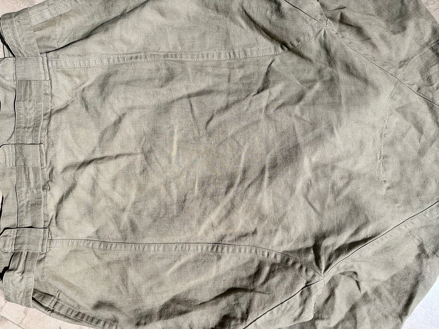 Isabel Marant military snap-up linen drawstring jacket w cropped sleeve sz 36 mint