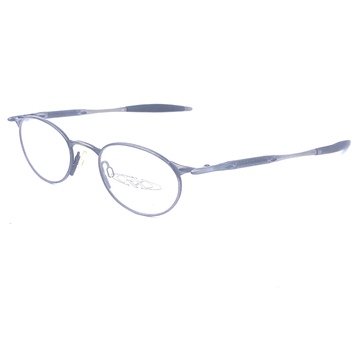 Oakley 00 M.Jordan collectors oval Matt silver titanium eyeglasses frames, 90s NOS_.