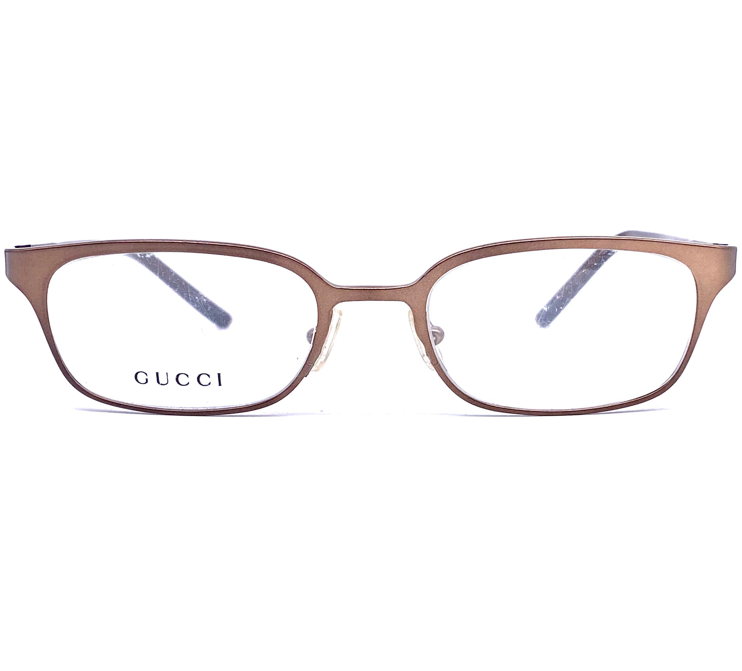 Gucci GG1647 rectangular satin copper frames, 1990s NOS Italy
