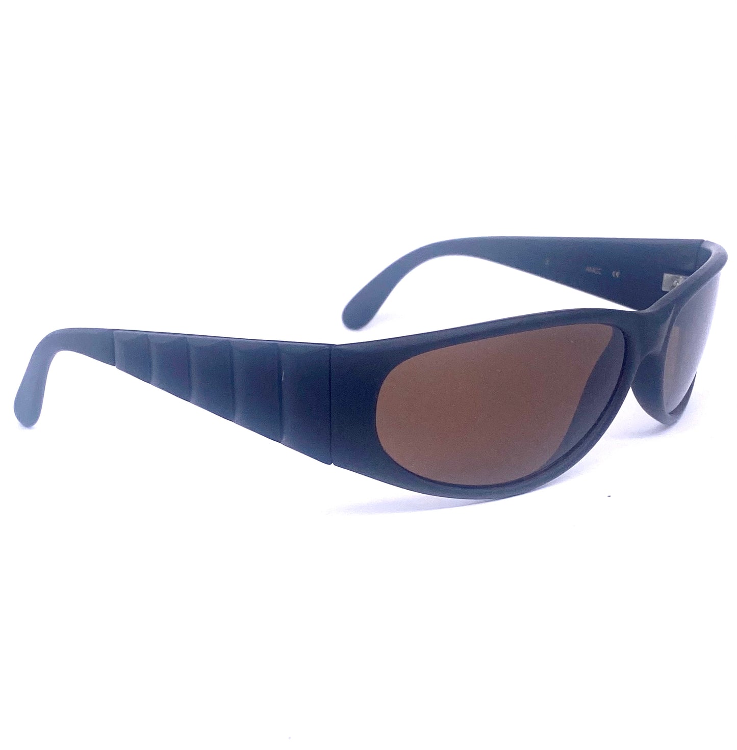 Lagerfeld 4105 Matt black wrap sunglasses, cool modern design, NOS 90s