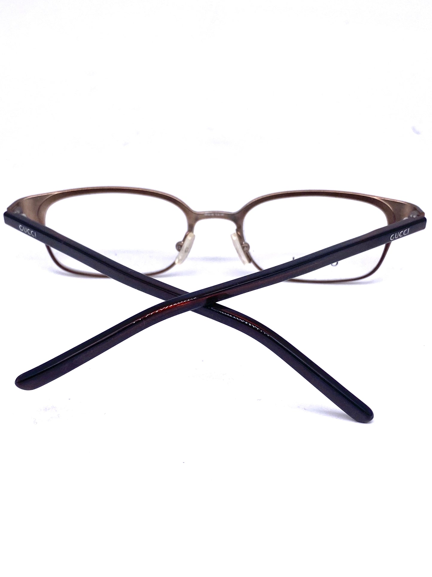 Gucci GG1647 rectangular satin copper frames, 1990s NOS Italy