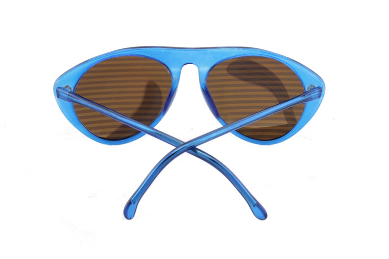 Fiorucci ultra rare shutter mirrored striped lenses aviator sunglasses, NOS 80s Italy
