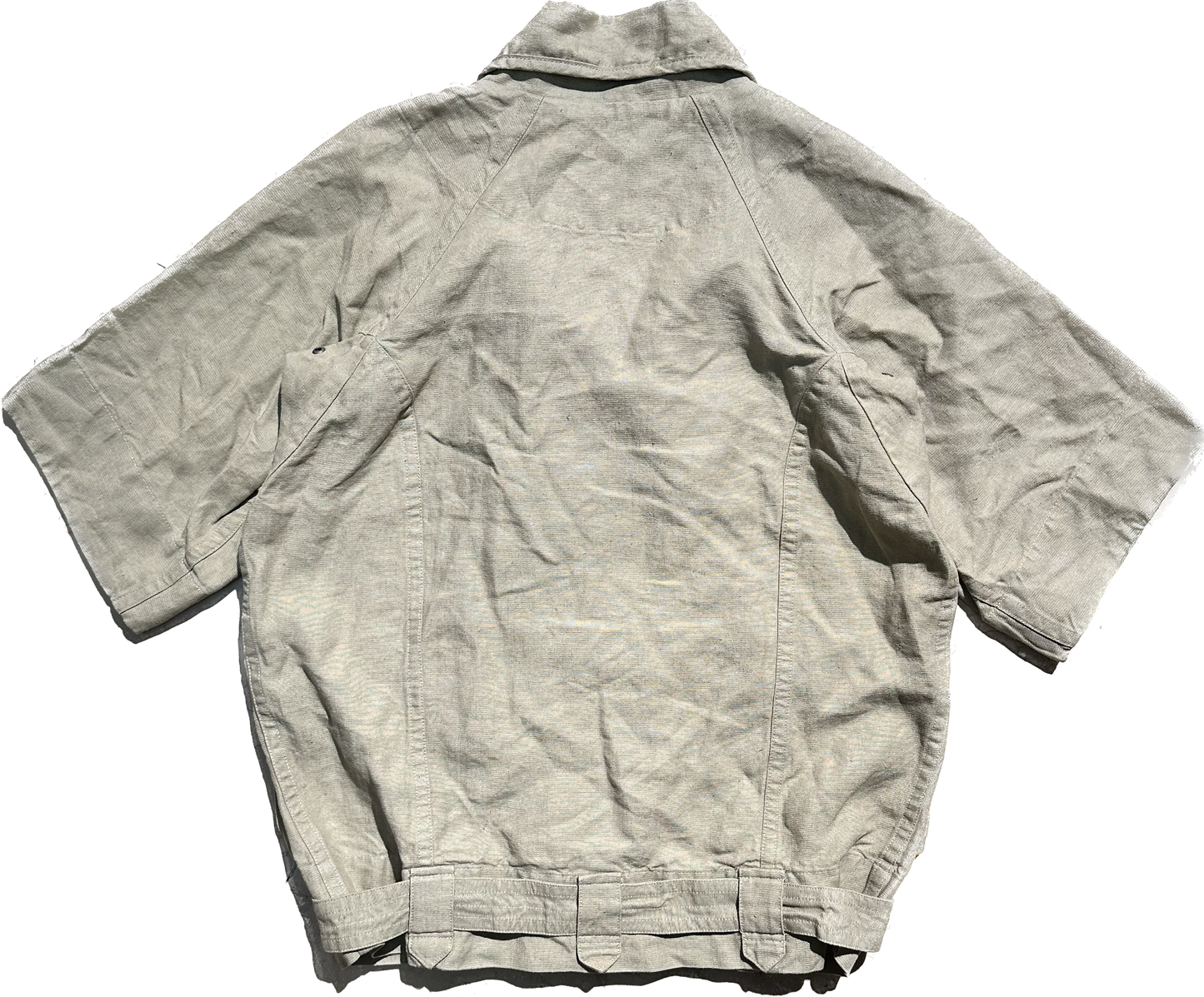 Isabel Marant military snap-up linen drawstring jacket w cropped sleeve sz 36 mint