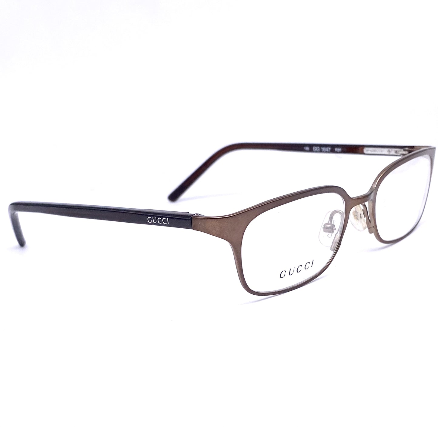 Gucci GG1647 rectangular satin copper frames, 1990s NOS Italy