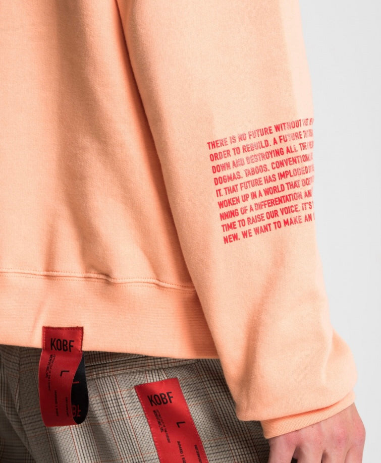 Kids of Broken Future “coral” crewneck cotton sweatshirt BNWT