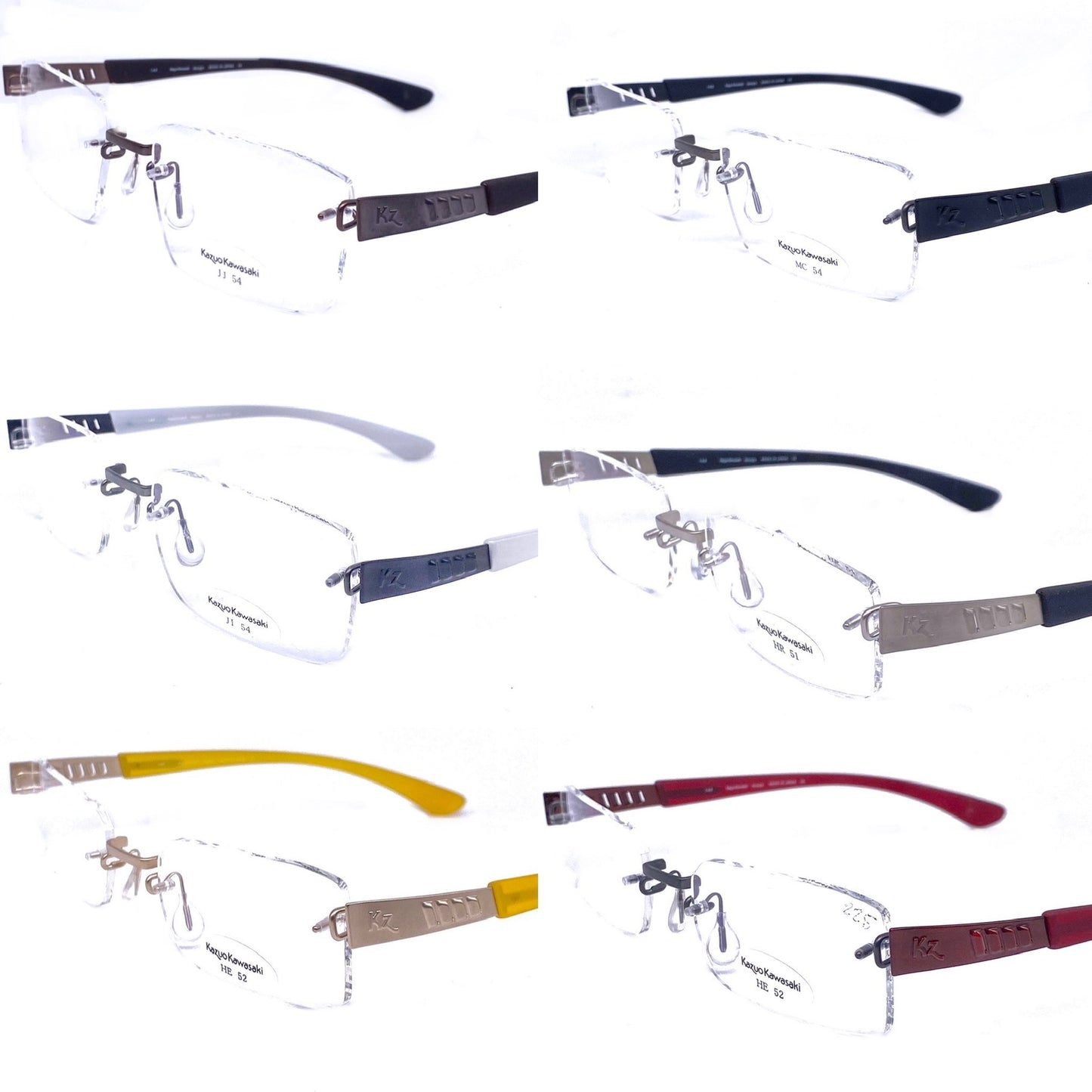Kazuo Kawasaki MP706 - Masunaga B-Titanium rimless frames handmade in Japan, 6 colors