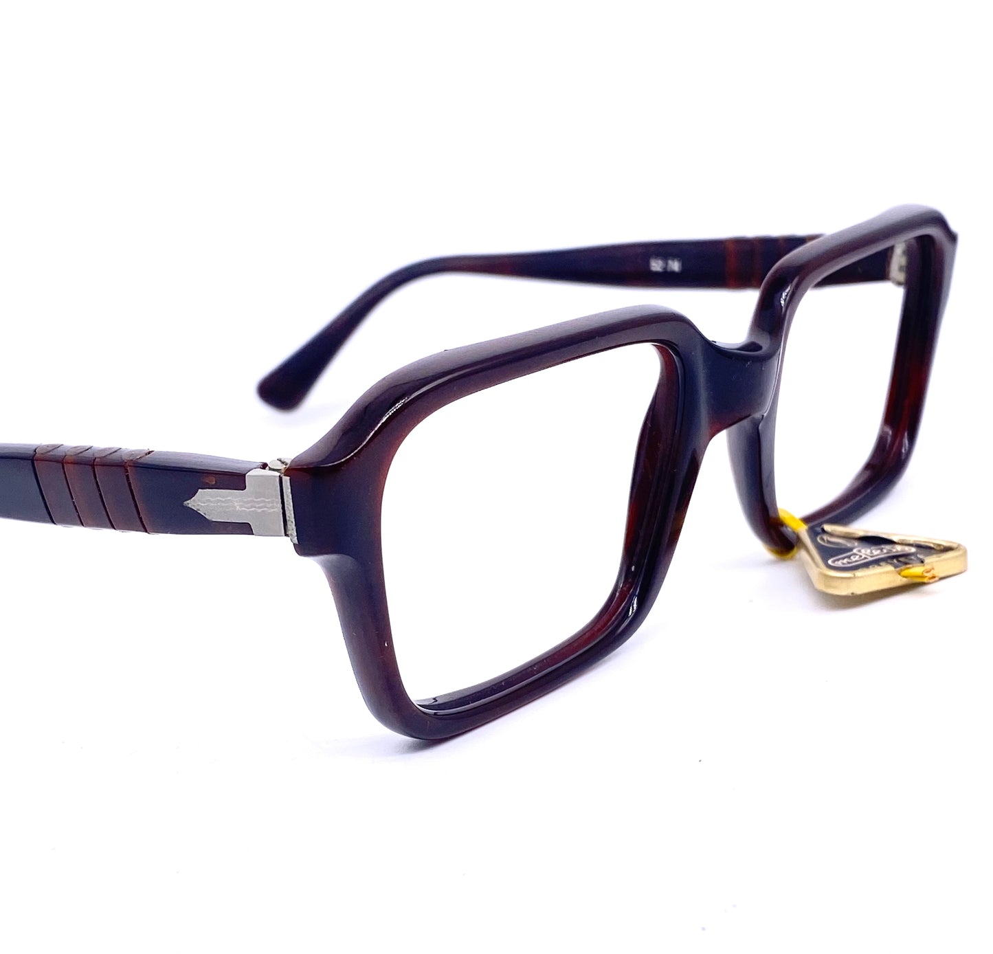 Persol Ratti 6177N squared brown glasses w arrow hinges, 1960s NOS