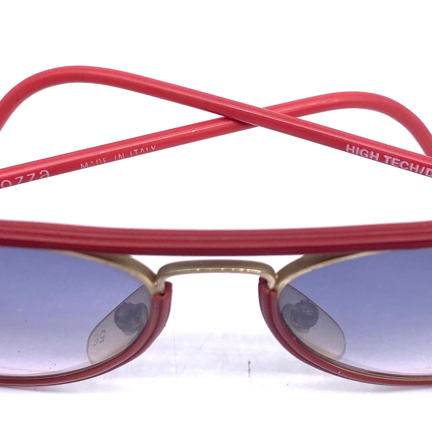 Lozza High Tech Golden metal aviators vinyl rolled in red or white colors, NoS 70s Italy