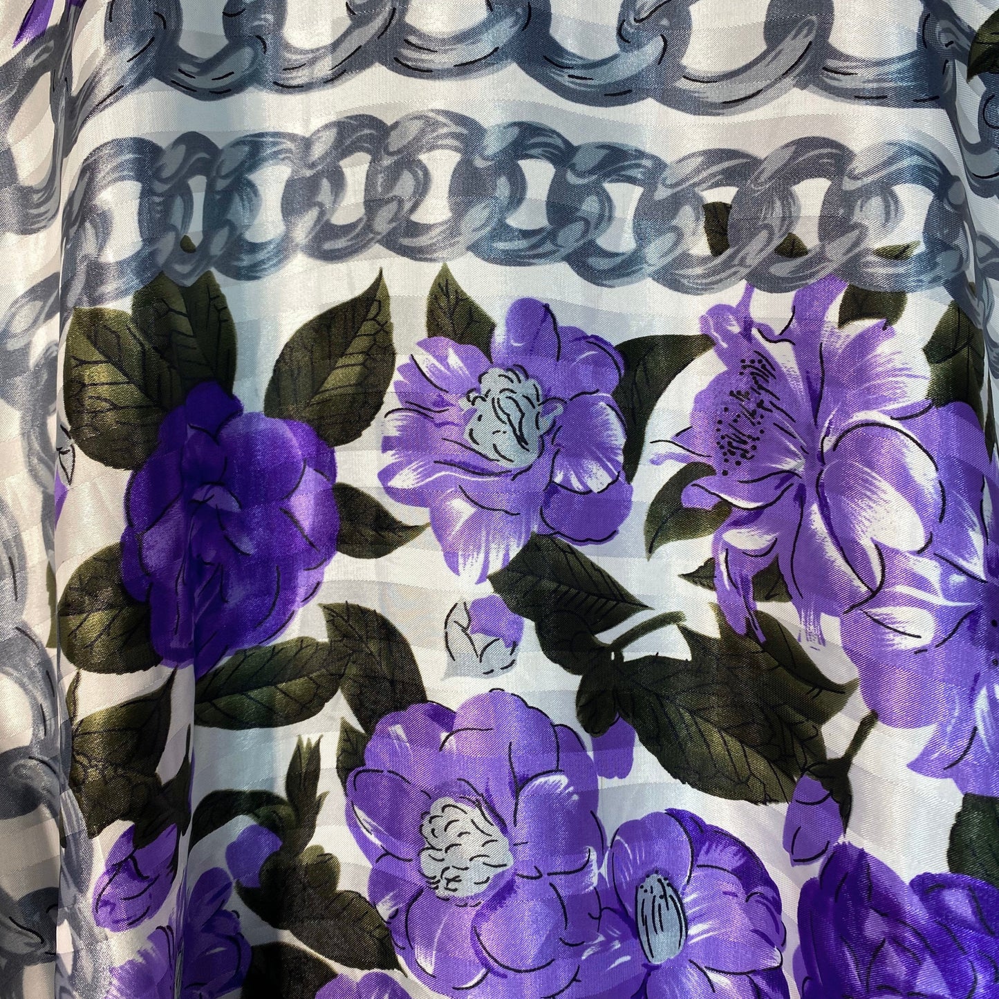 Baroque bomber jacket, chanel style silver chains & purple flowers, as M/L mid seasons