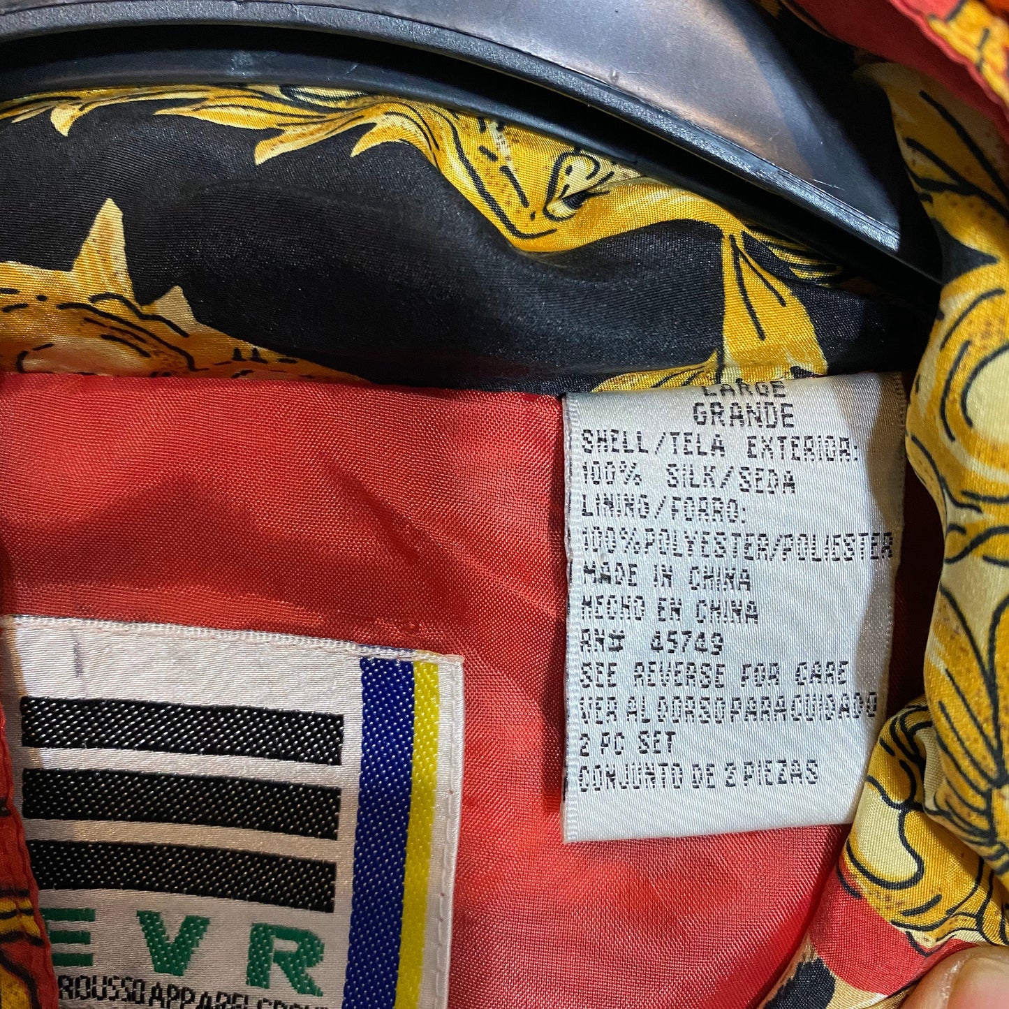 EVR cheetah red silk windbreaker jacket, 1990s and minty